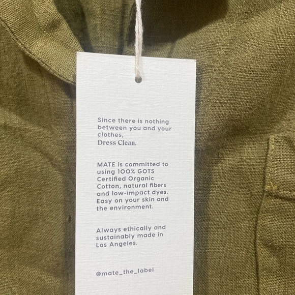 MATE The Label NWT Linen Boxy Button Up in Moss Size XL - Picture 8 of 11